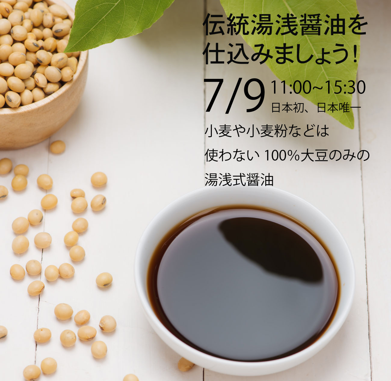 湯浅伝統醤油づくり大豆のみ